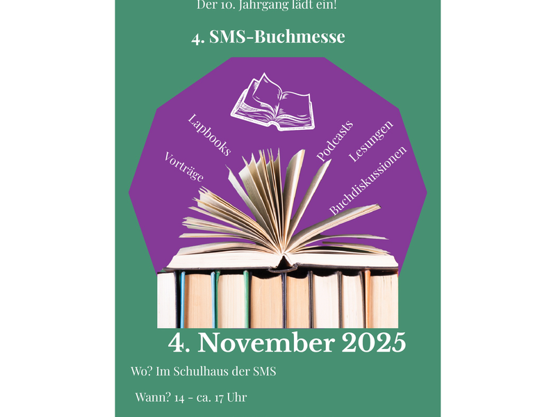 Titelbild für Beitrag: Herzliche Einladung zur 4. SMS-Buchmesse am 04.11.2025!
