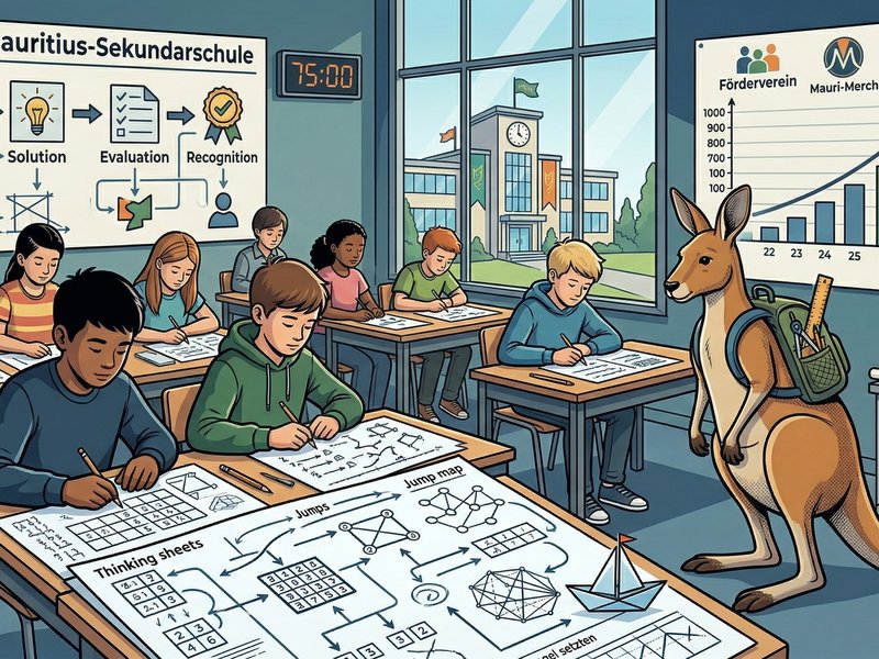 Titelbild für Beitrag: 106 Kängurus setzten am 19.03.2026 die Segel – Mathematik erleben an der Sankt Mauritius-Sekundarschule